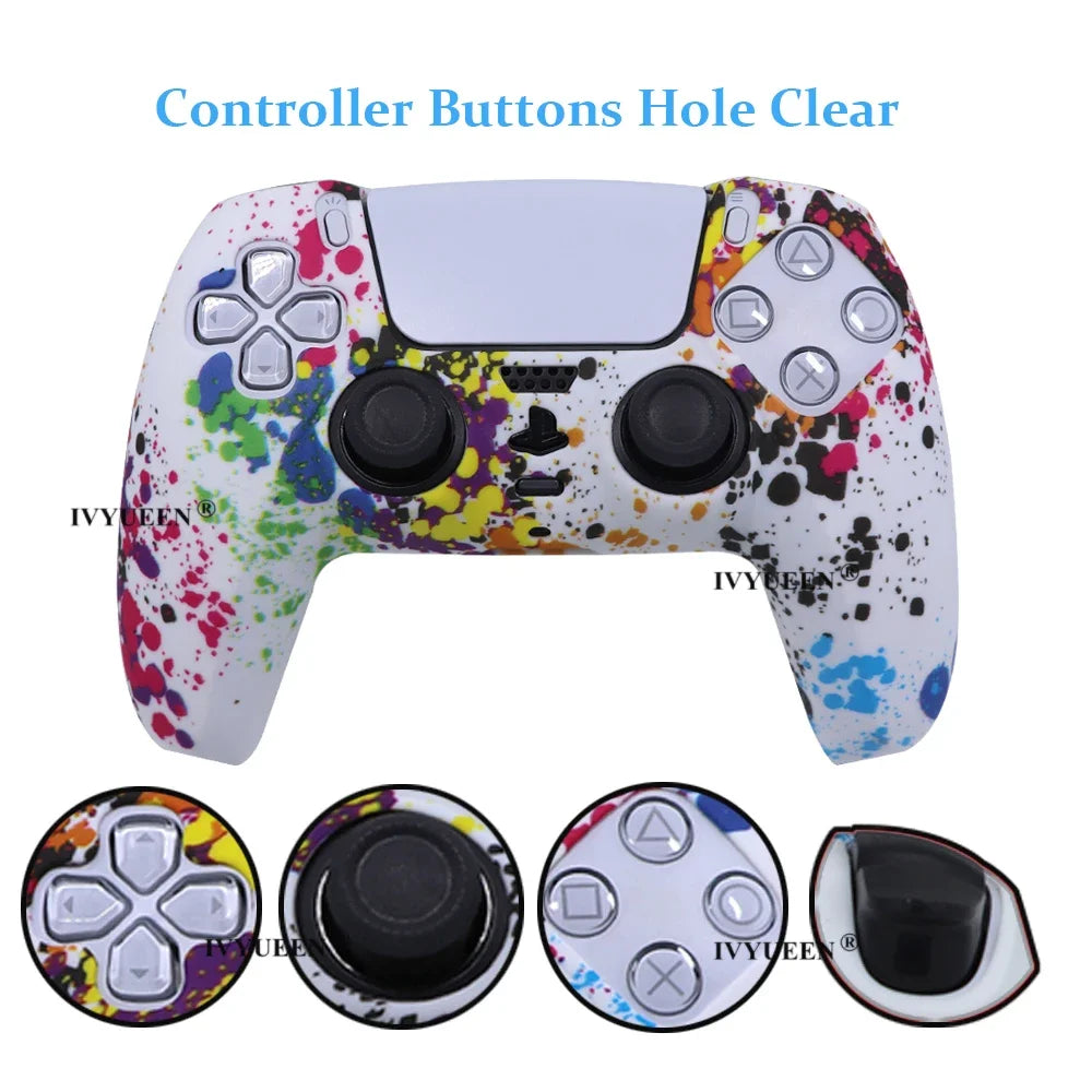 IVYUEEN Water Transfer Printing Silicone Case for PlayStation 5 PS5 Controller