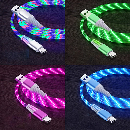 Luminous Flow USB Type C/Micro USB/ Lightning LED Cable