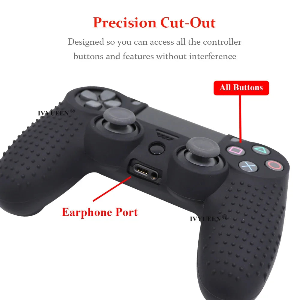 IVYUEEN Studded Silicone Cover Skin With Thumb Grips Caps for Dualshock 4